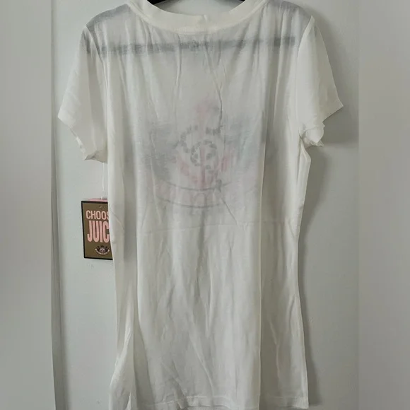 Juicy Couture Women’s White T-Shirt Size Small NWT Short Sleeve - Picture 3 of 6